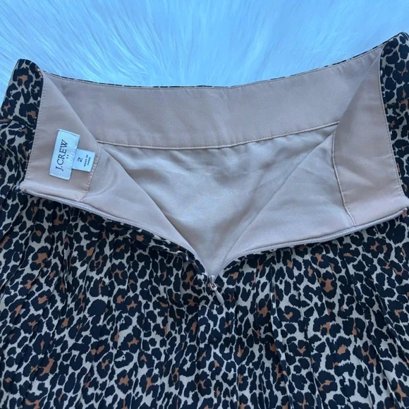J. Crew Pleated Leopard Midi Skirt - Picture 8 of 9